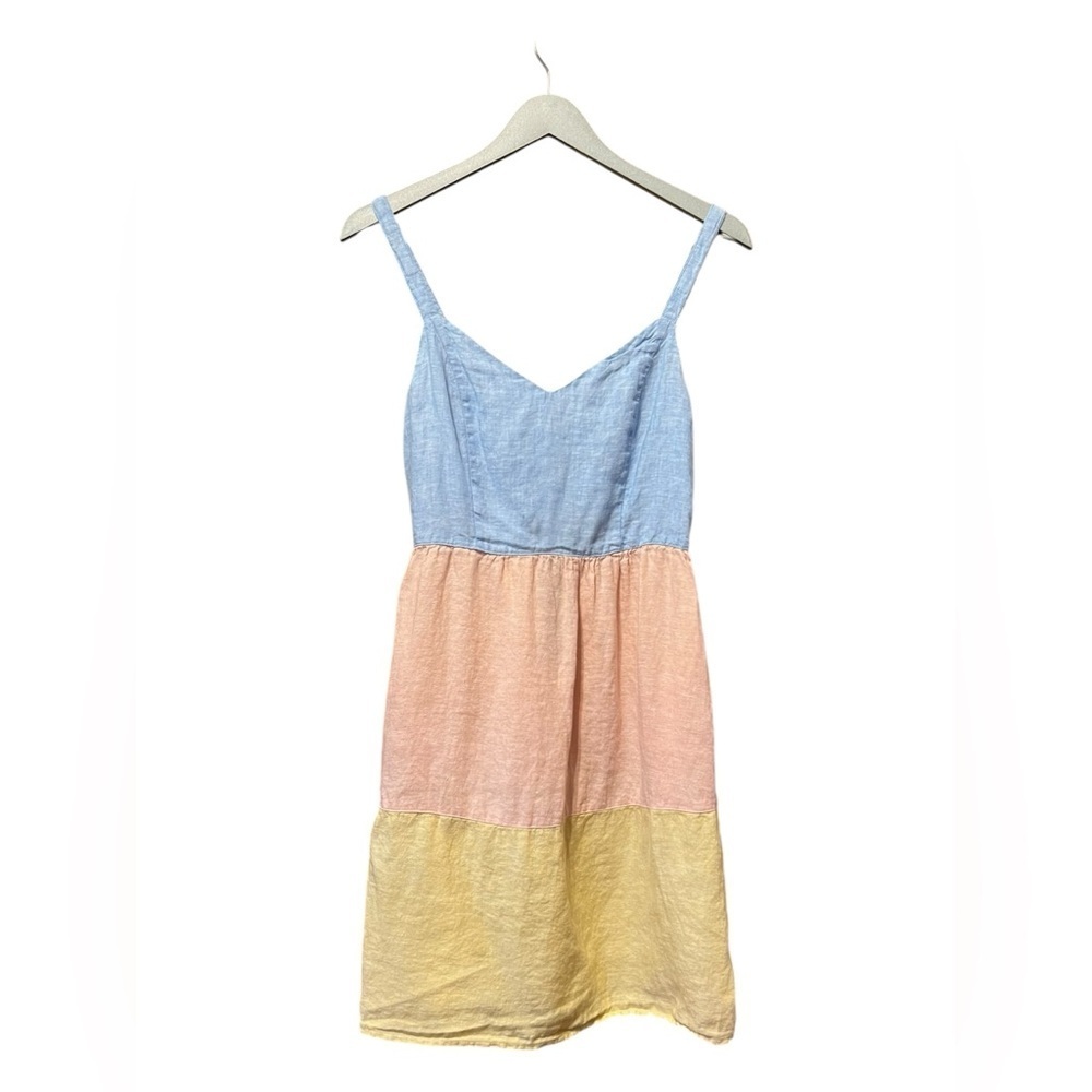 Cynthia Rowley Linen Colorblock Sundress Adjustable Strap – Small - Picture 2 of 4